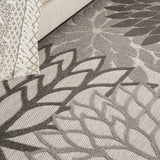 7' X 10' Gray Floral Indoor Outdoor Area Rug - Homeroots - Flyclothing LLC