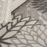 8' X 11' Gray Floral Indoor Outdoor Area Rug - Homeroots - Flyclothing LLC