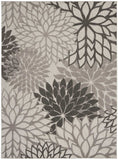 8' X 11' Gray Floral Indoor Outdoor Area Rug - Homeroots - Flyclothing LLC