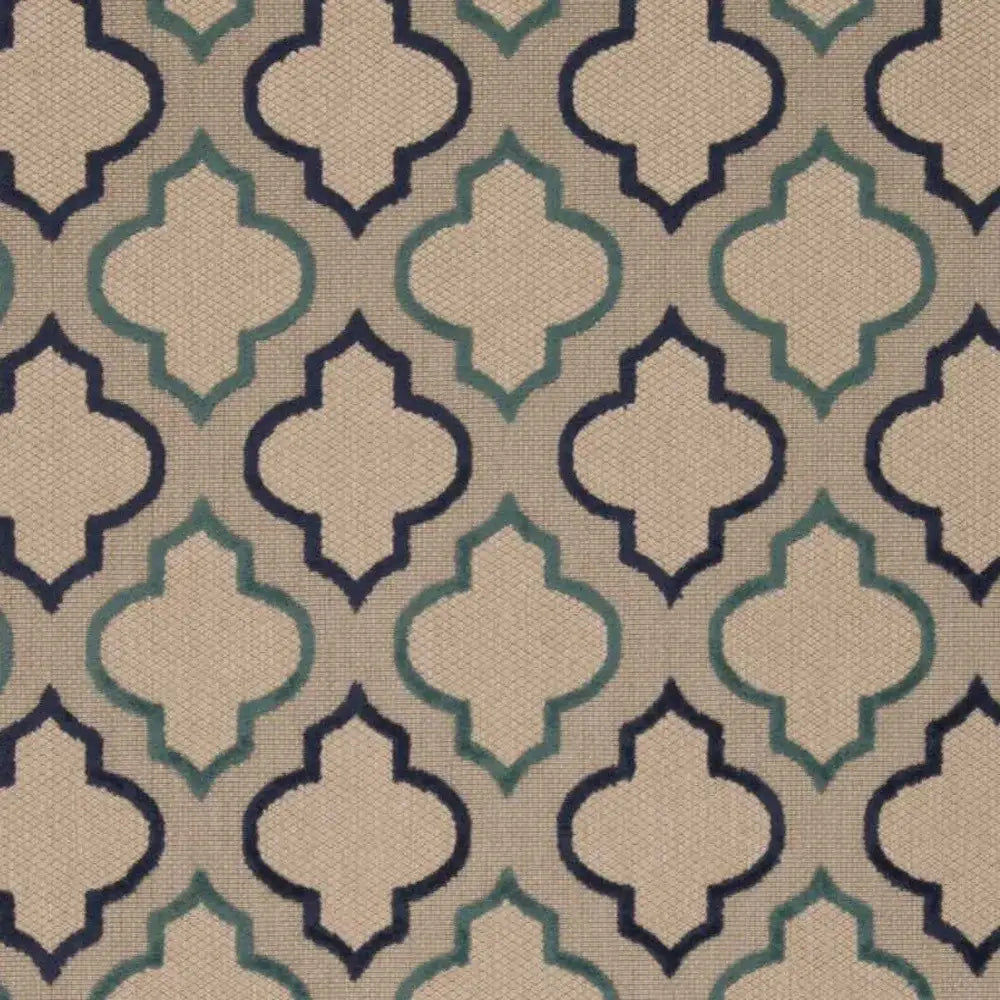 4' X 6' Blue And Ivory Geometric Indoor Outdoor Area Rug - Homeroots - Flyclothing LLC
