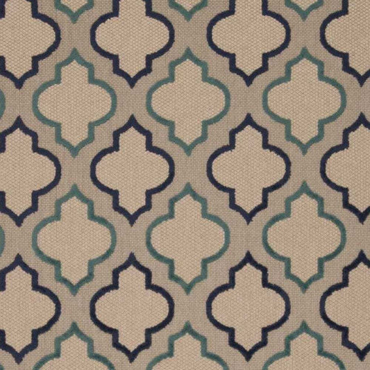 4' X 6' Blue And Ivory Geometric Indoor Outdoor Area Rug - Homeroots - Flyclothing LLC