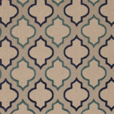 4' X 6' Blue And Ivory Geometric Indoor Outdoor Area Rug - Homeroots
