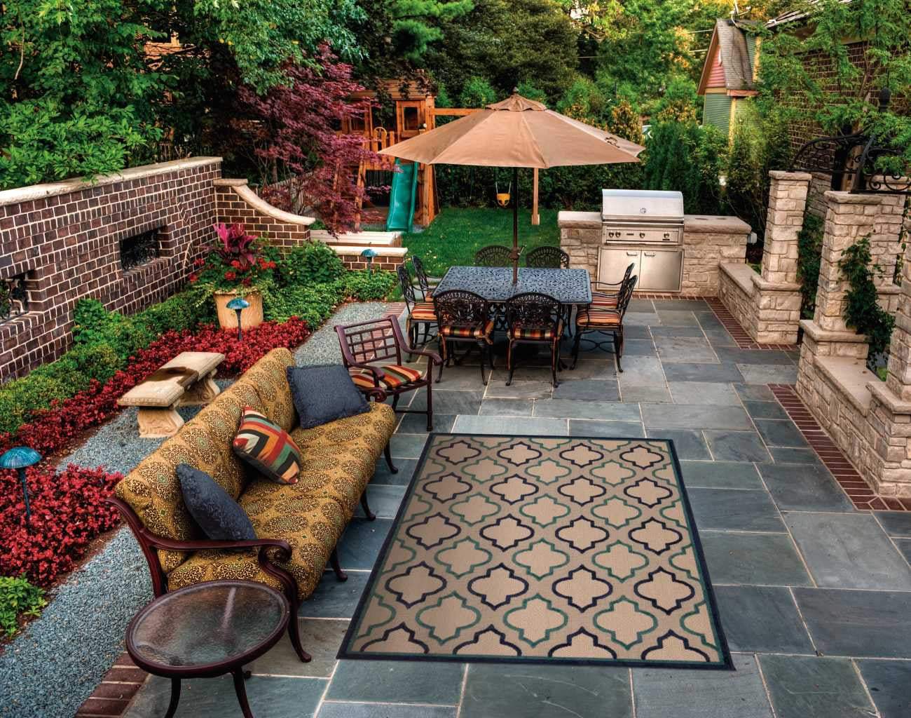 5' X 8' Blue And Ivory Indoor Outdoor Area Rug - Homeroots - Flyclothing LLC