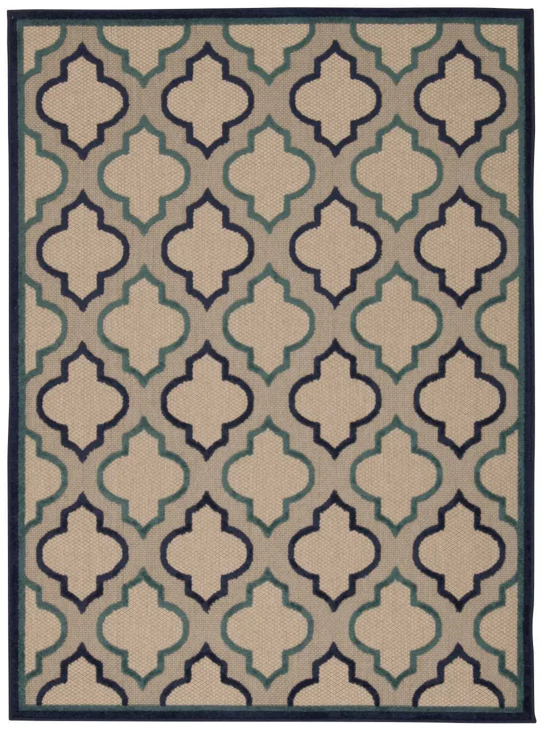 5' X 8' Blue And Ivory Indoor Outdoor Area Rug - Homeroots - Flyclothing LLC