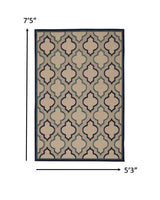 5' X 8' Blue And Ivory Indoor Outdoor Area Rug - Homeroots - Flyclothing LLC
