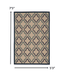 5' X 8' Blue And Ivory Indoor Outdoor Area Rug - Homeroots