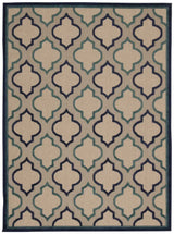 5' X 8' Blue And Ivory Indoor Outdoor Area Rug - Homeroots - Flyclothing LLC