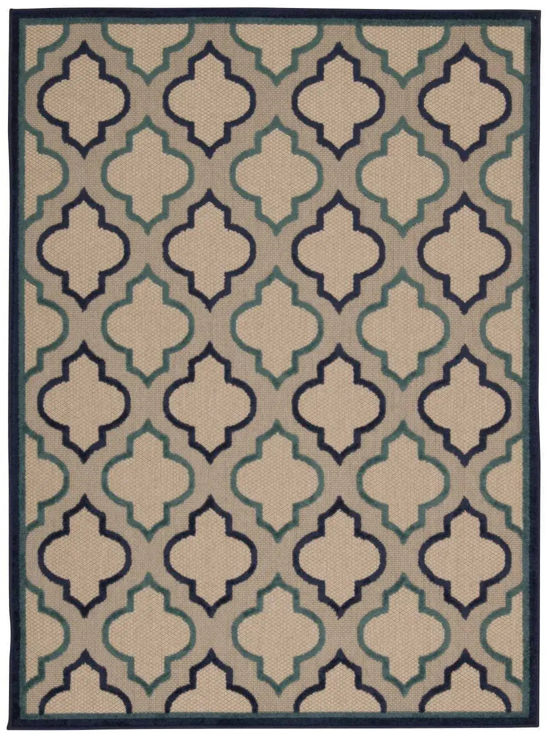 5' X 8' Blue And Ivory Indoor Outdoor Area Rug - Homeroots - Flyclothing LLC