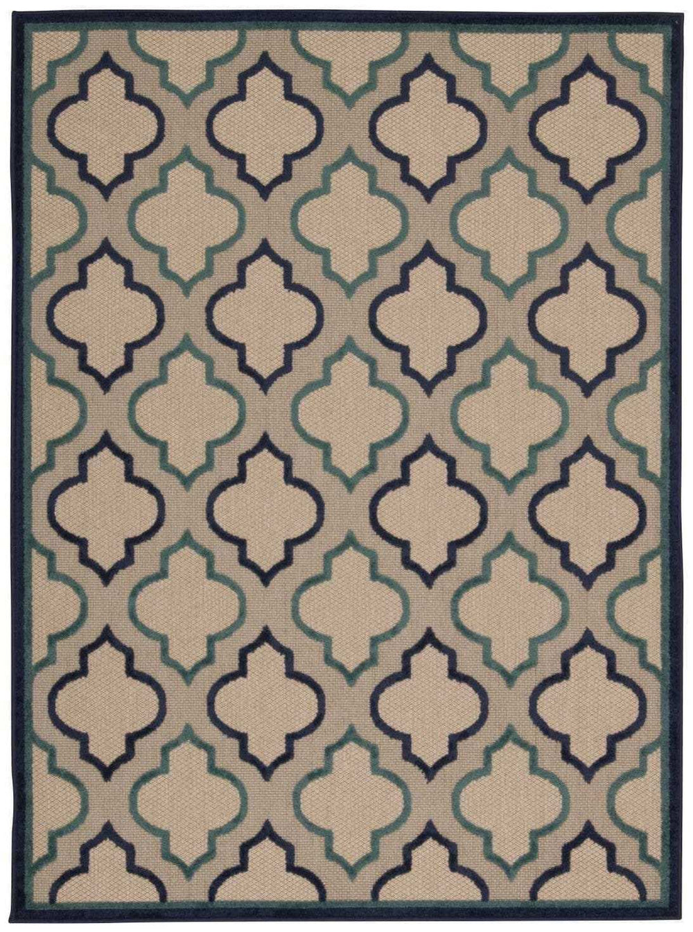 5' X 8' Blue And Ivory Indoor Outdoor Area Rug - Homeroots - Flyclothing LLC