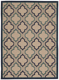 5' X 8' Blue And Ivory Indoor Outdoor Area Rug - Homeroots