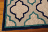 5' X 8' Blue And Ivory Indoor Outdoor Area Rug - Homeroots