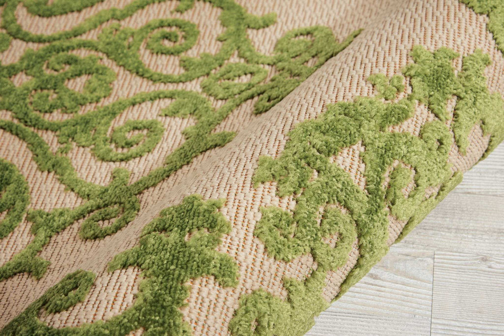 3' X 4' Green Damask Indoor Outdoor Area Rug - Homeroots - Flyclothing LLC