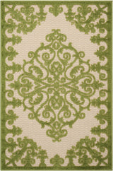 3' X 4' Green Damask Indoor Outdoor Area Rug - Homeroots - Flyclothing LLC