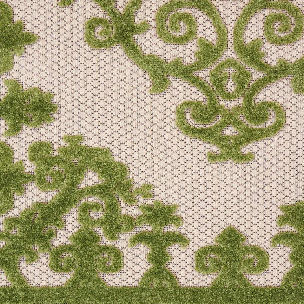 3' X 4' Green Damask Indoor Outdoor Area Rug - Homeroots - Flyclothing LLC