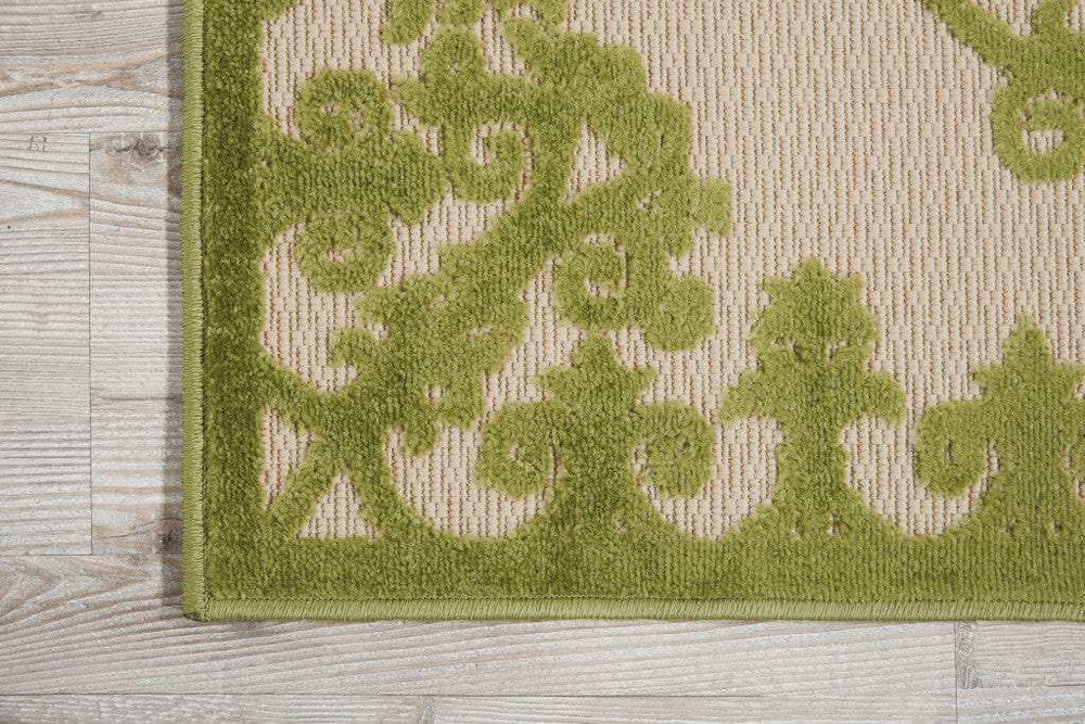 3' X 4' Green Damask Indoor Outdoor Area Rug - Homeroots - Flyclothing LLC
