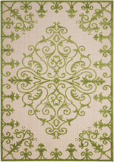 4' X 6' Green Damask Indoor Outdoor Area Rug - Homeroots - Flyclothing LLC