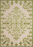 4' X 6' Green Damask Indoor Outdoor Area Rug - Homeroots