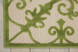 4' X 6' Green Damask Indoor Outdoor Area Rug - Homeroots
