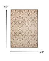 5' X 8' Cream Moroccan Indoor Outdoor Area Rug - Homeroots - Flyclothing LLC