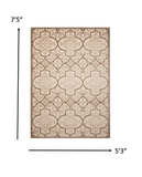 5' X 8' Cream Moroccan Indoor Outdoor Area Rug - Homeroots