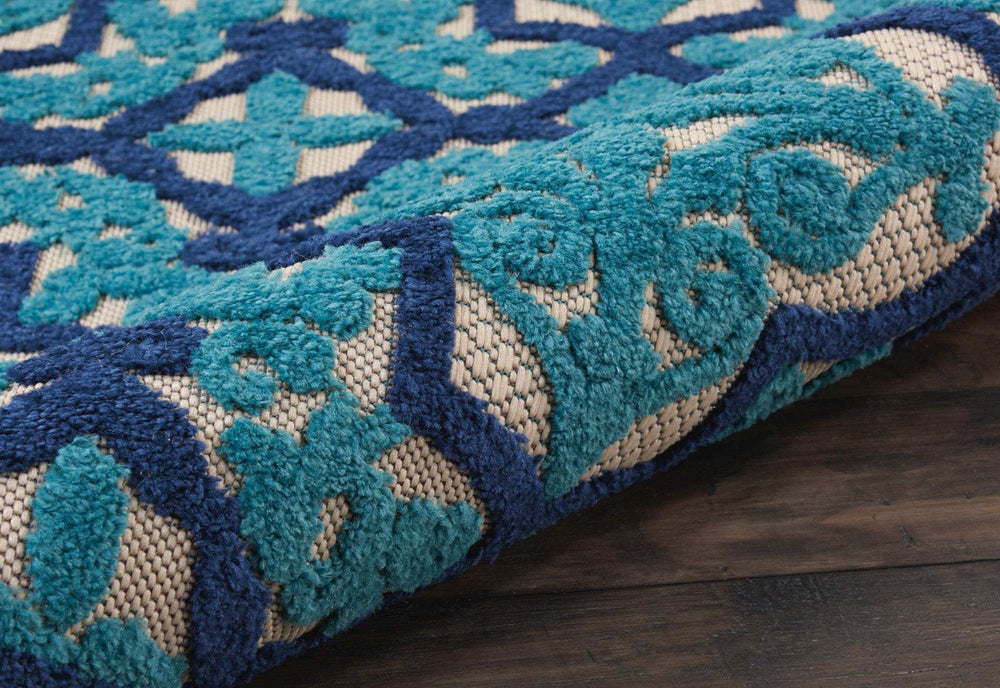 3' X 4' Blue And Ivory Moroccan Indoor Outdoor Area Rug - Homeroots - Flyclothing LLC