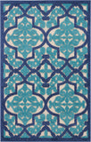 3' X 4' Blue And Ivory Moroccan Indoor Outdoor Area Rug - Homeroots