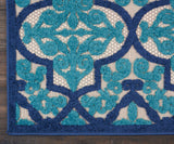 3' X 4' Blue And Ivory Moroccan Indoor Outdoor Area Rug - Homeroots