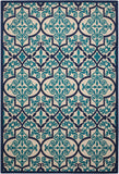 5' X 8' Blue And Ivory Moroccan Indoor Outdoor Area Rug - Homeroots
