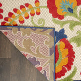 2' X 10' Green And Ivory Floral Indoor Outdoor Area Rug - Homeroots - Flyclothing LLC