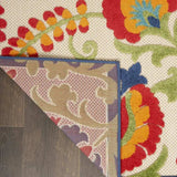 12' Runner Green And Ivory Floral Indoor Outdoor Runner Rug - Homeroots - Flyclothing LLC