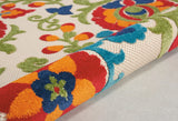 4' Round Green And Ivory Round Floral Indoor Outdoor Area Rug - Homeroots - Flyclothing LLC