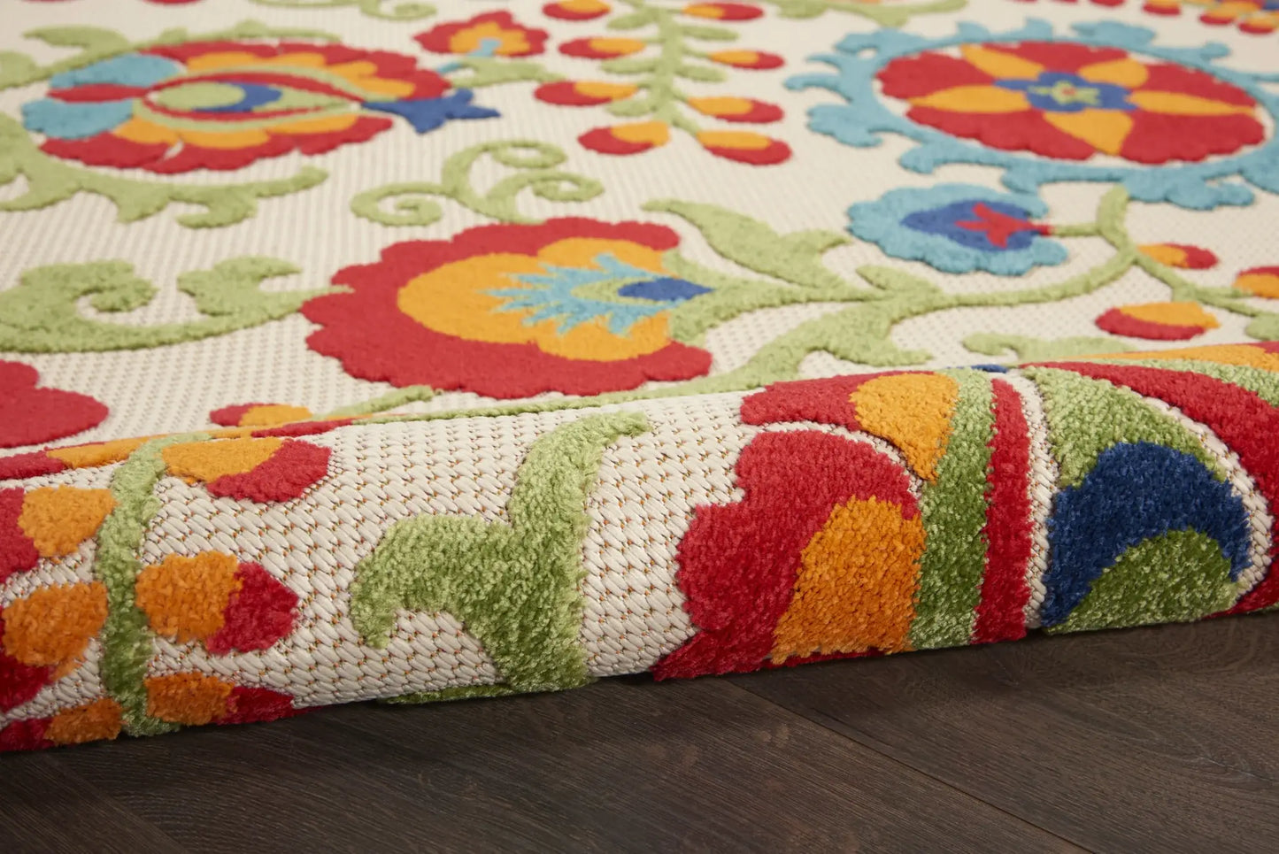 5' X 8' Green And Ivory Indoor Outdoor Area Rug - Homeroots - Flyclothing LLC