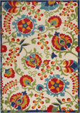 6' X 9' Green And Ivory Floral Indoor Outdoor Area Rug - Homeroots - Flyclothing LLC