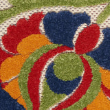 8' Round Green And Ivory Round Floral Indoor Outdoor Area Rug - Homeroots - Flyclothing LLC