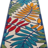 2' X 6' Ivory And Blue Floral Indoor Outdoor Area Rug - Homeroots