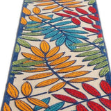 2' X 10' Ivory And Blue Floral Indoor Outdoor Area Rug - Homeroots