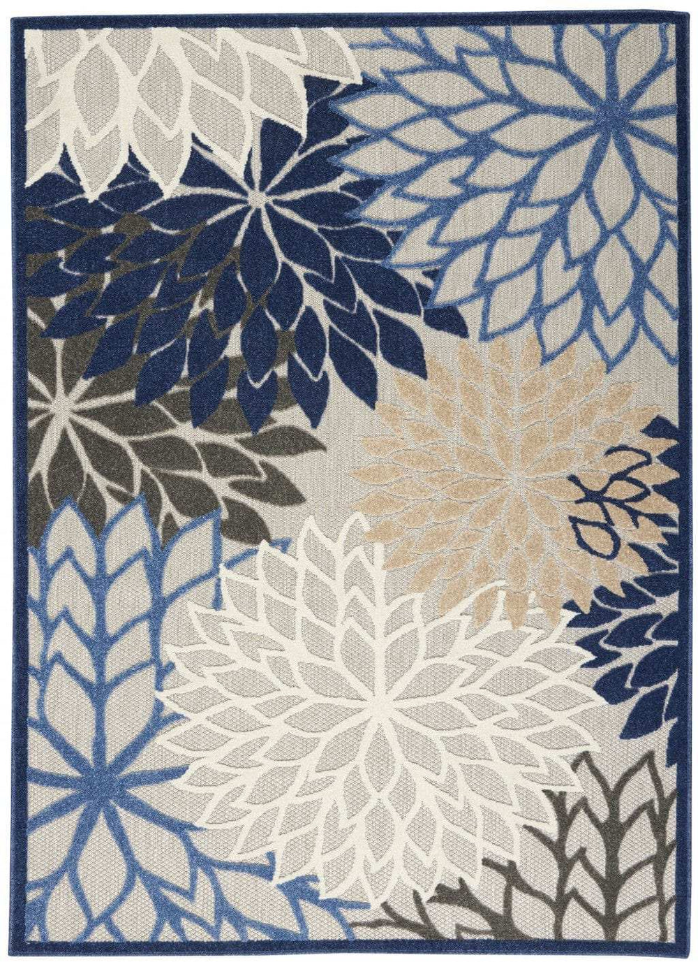 5' X 8' Blue And Gray Indoor Outdoor Area Rug - Homeroots - Flyclothing LLC