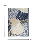 5' X 8' Blue And Gray Indoor Outdoor Area Rug - Homeroots
