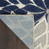 2' X 6' Ivory and Blue Floral Handmade Indoor Outdoor Runner Rug - Homeroots - Flyclothing LLC