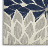 2' X 10' Ivory And Blue Floral Indoor Outdoor Area Rug - Homeroots - Flyclothing LLC
