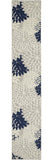 2' X 12' Ivory and Navy Indoor Outdoor Runner Rug - Homeroots