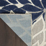 2' X 8' Ivory And Blue Floral Indoor Outdoor Area Rug - Homeroots - Flyclothing LLC