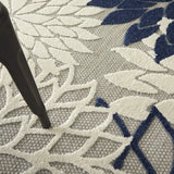 4' X 6' Ivory And Blue Floral Indoor Outdoor Area Rug - Homeroots - Flyclothing LLC