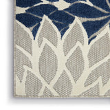 4' X 6' Ivory And Blue Floral Indoor Outdoor Area Rug - Homeroots - Flyclothing LLC