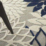5' X 8' Ivory And Blue Indoor Outdoor Area Rug - Homeroots