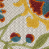 6’ X 9’ Ivory Multi Floral Indoor Outdoor Area Rug - Homeroots