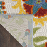 7' X 10' Ivory/Multi Floral Indoor Outdoor Area Rug - Homeroots