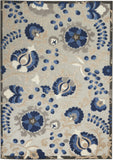 6' X 9' Blue And Gray Floral Indoor Outdoor Area Rug - Homeroots