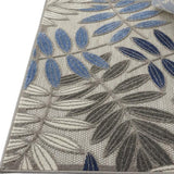 3' X 4' Blue And Gray Floral Indoor Outdoor Area Rug - Homeroots