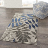 3' X 4' Blue And Gray Floral Indoor Outdoor Area Rug - Homeroots - Flyclothing LLC